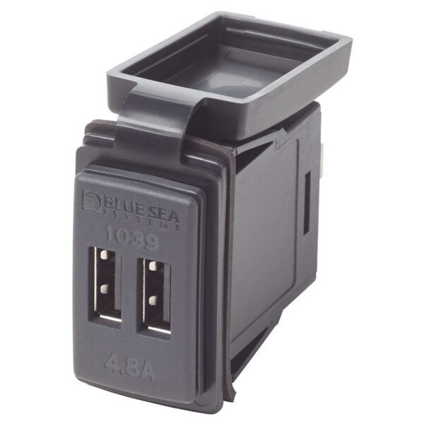 Blue Sea Dual USB Charger - 24V Contura Mount - Image 3