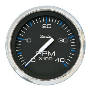 Faria Chesapeake Black 4" Tachometer - 4000 RPM (Diesel)