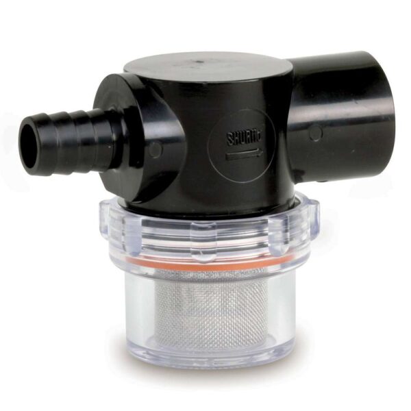 Shurflo by Pentair Twist-On Water Strainer - 1-2" Barb Inlet - Clear Bowl