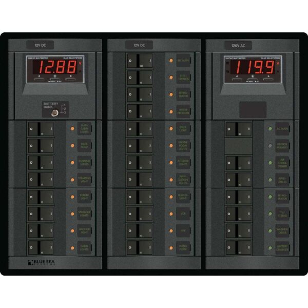 Blue Sea 1218 12V DC Main + 19 Positions - 120V AC Main + 6 Positions