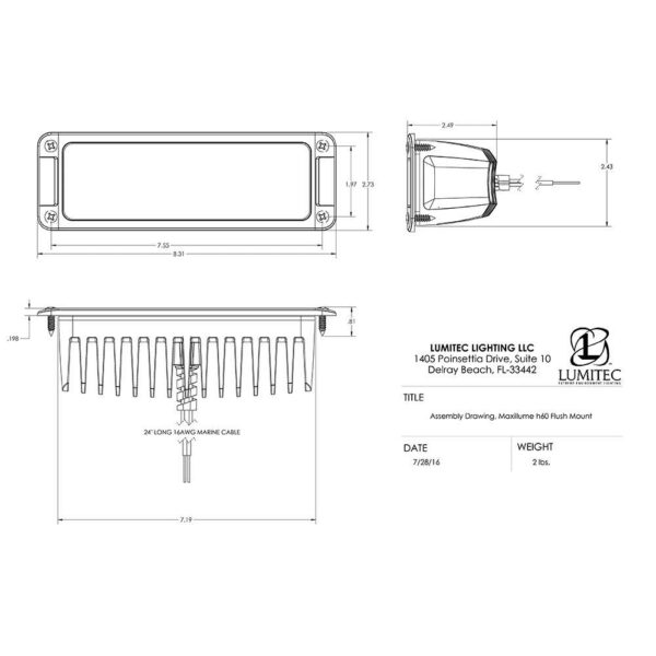 Lumitec Maxillumeh60 - Flush Mount Flood Light - White Housing - White Dimming - Image 3