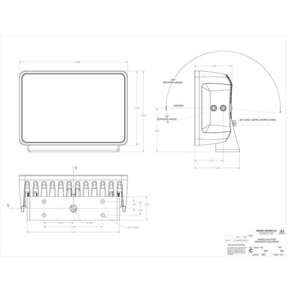 Lumitec Maxillume h120 - Trunnion Mount Flood Light - White Housing - White Dimming - Image 3