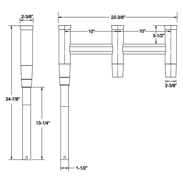 TACO Deluxe Trident Rod Holder Cluster Offset - Image 2