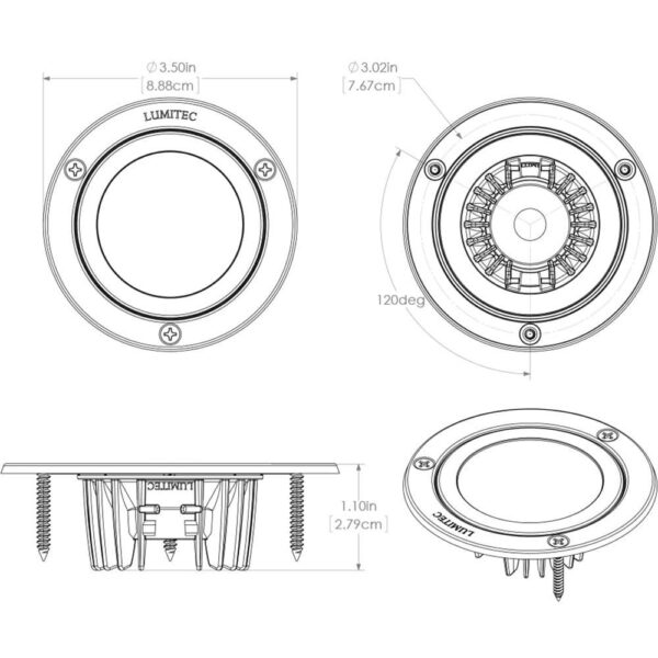 Lumitec Shadow - Flush Mount Down Light - White Finish - Spectrum RGBW - Image 3