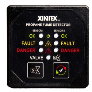 Fireboy-Xintex Propane Fume Detector w-2 Plastic Sensors - No Solenoid Valve - Square Black Bezel Display