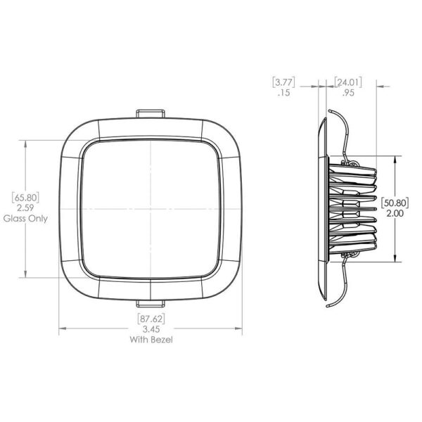 Lumitec Square Mirage Down Light - Warm White Dimming - Hi-CRI - Polished Bezel - Image 3