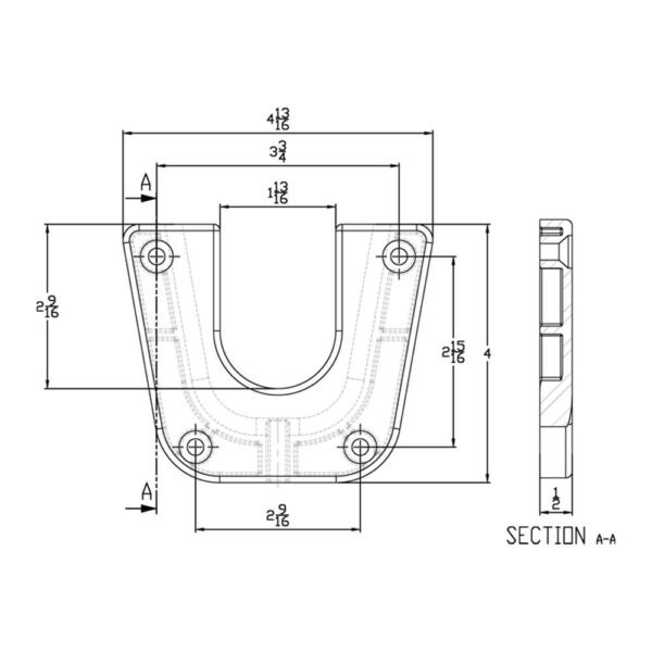 TACO Stainless Steel Mounting Bracket f-Side Mount Table Pedestal - Image 2