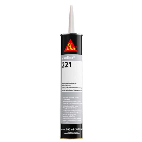 Sika Sikaflex 221 Multi-Purpose Polyurethane Sealant-Adhesive - 10.3oz(300ml) Cartridge - Black