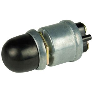 BEP 2-Position SPST Heavy-Duty Push Button Switch w-Cover - OFF-(ON) - 35 Amp
