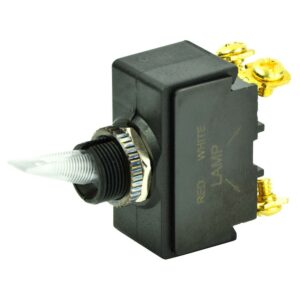 BEP SPST Lighted Toggle Switch - Red LED - 12V - #6-32 Terminal - ON-OFF