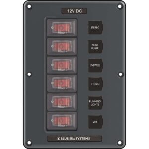 Blue Sea 4322 Circuit Breaker Switch Panel 6 Position - Gray