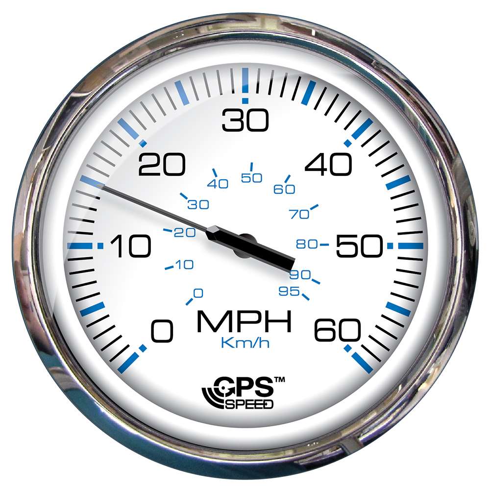 Faria Chesapeake White SS 5″ Speedometer 60 MPH (GPS)(Studded) Fast