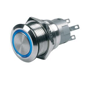 BEP Push-Button Switch 12V Momentary On-Off - Blue LED