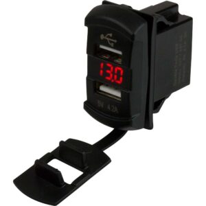 Sea-Dog Dual USB Rocker Switch Style Voltmeter w-Hidden Display