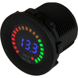 Sea-Dog Round Voltage Meter DC - 5V-15V w-Rainbow Dial