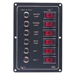 Sea-Dog Aluminum Circuit Breaker Panel - 6 Circuit