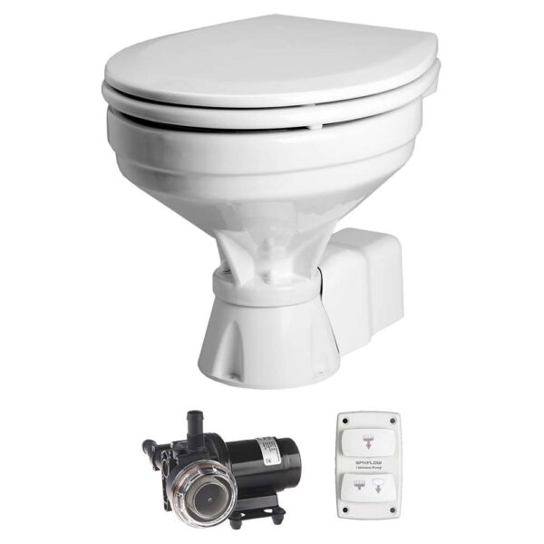 Johnson Pump Aqua T Toilet Silent Electric Comfort - 12V w-Pump