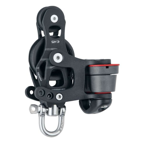 Harken 45mm Single Aluminum Element Fiddle Block w-Swivel & 150 Cam Cleat