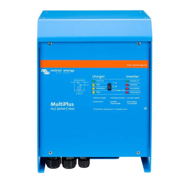 Victron MultiPlus Inverter-Charger 12VDC - 3000VA - 120VAC w- 120AMP Charger - 50AMP Transfer Switch - UL Approved