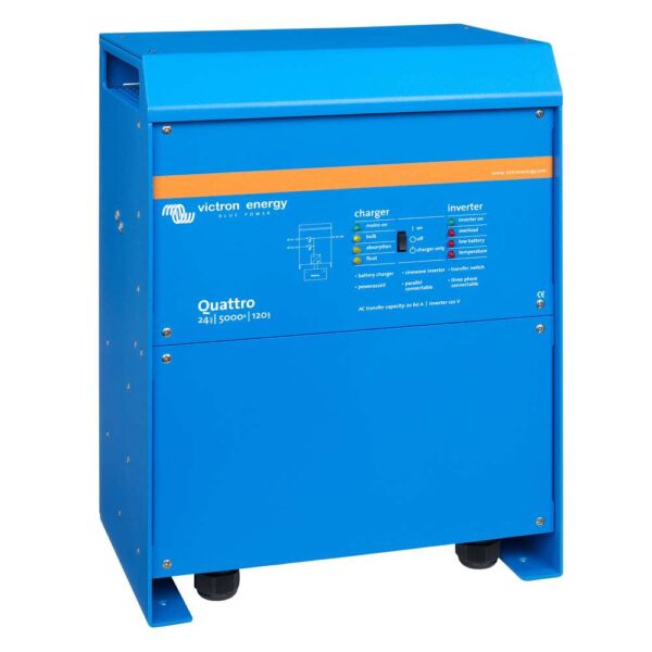 Victron Quattro Inverter-Charger 24V DC - 5000W - Dual 100AMP 120V AC Inputs - Auto Transfer Switch - 120AMP Battery Charger - Stackable - Image 2