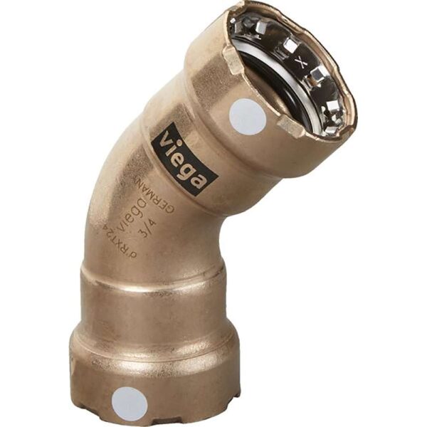 Viega MegaPress 3-4" 45 Copper Nickel Elbow - Double Press Connection - Smart Connect Technology