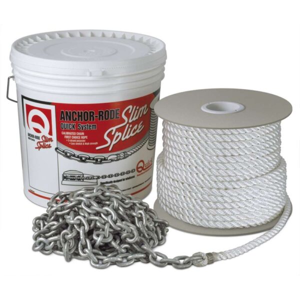 Quick Anchor Rode 25' - 8mm Chain - 200' - 9-16" 3 Plait Rope - Image 2