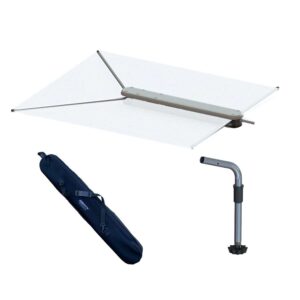 TACO ShadeFin w-White Fabric, Case & Fixed Rod Holder Mount Kit