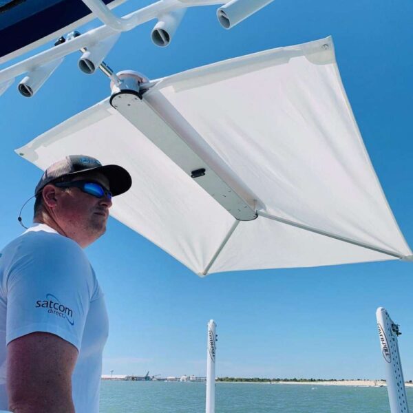 TACO ShadeFin w-White Fabric, Case & Fixed Rod Holder Mount Kit - Image 3