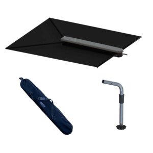 TACO ShadeFin w-Black Fabric, Case & Fixed Rod Holder Mount Kit