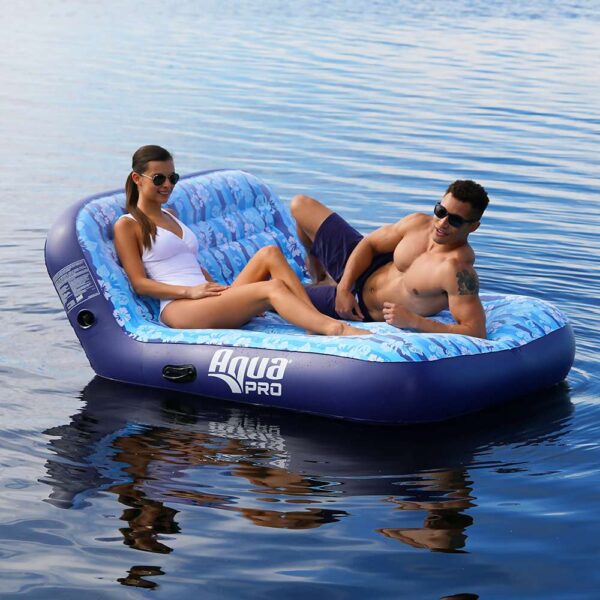 Aqua Leisure Ultra Cushioned Comfort Lounge Hawaiian Wave Print - 2-Person - Image 2