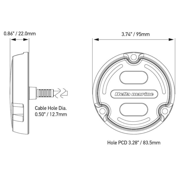 Hella Marine Apelo A2 RGB Underwater Light - 3000 Lumens - Bronze Housing - White Lens w-Edge Light - Image 2