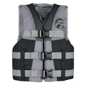 Full Throttle Teen Nylon Life Jacket - Grey-Black