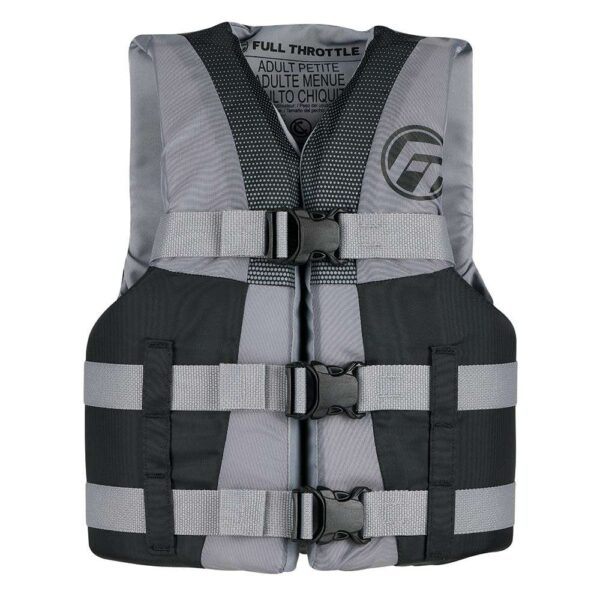 Full Throttle Teen Nylon Life Jacket - Grey-Black