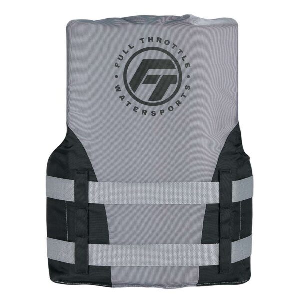 Full Throttle Teen Nylon Life Jacket - Grey-Black - Image 2