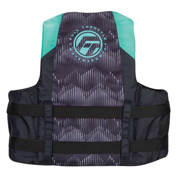 Full Throttle Adult Nylon Life Jacket - S-M - Aqua-Black - Image 2