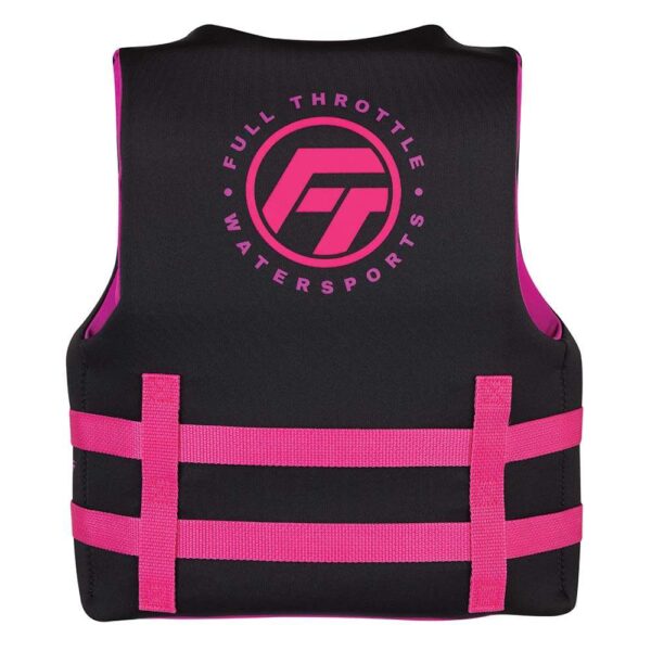 Full Throttle Youth Rapid-Dry Life Jacket - Pink-Black - Image 2
