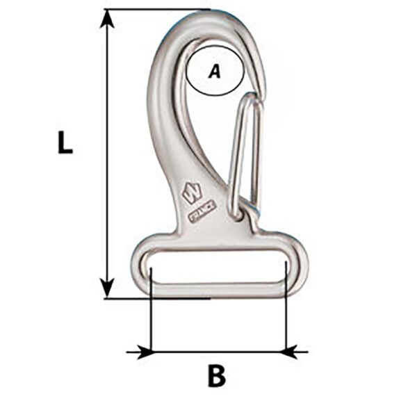 Wichard Webbing Snap Hook - 30mm - Length 60mm - Image 2