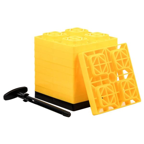 Camco FasTen Leveling Blocks w-T-Handle - 2x2 - Yellow *10-Pack - Image 2