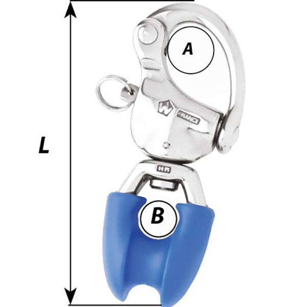 Wichard HR Snap Shackle w-Thimble Eye - Length 3-3-4" - Image 2