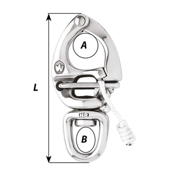 Wichard HR Quick Release Snap Shackle w-Swivel Eye - Length 2-3-4" - Image 2