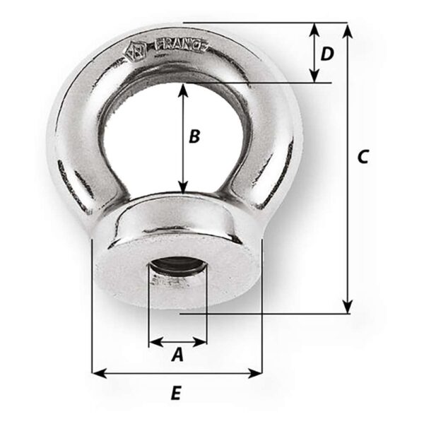 Wichard 5-16 Eye Nut - 21-32" Diameter - Image 2