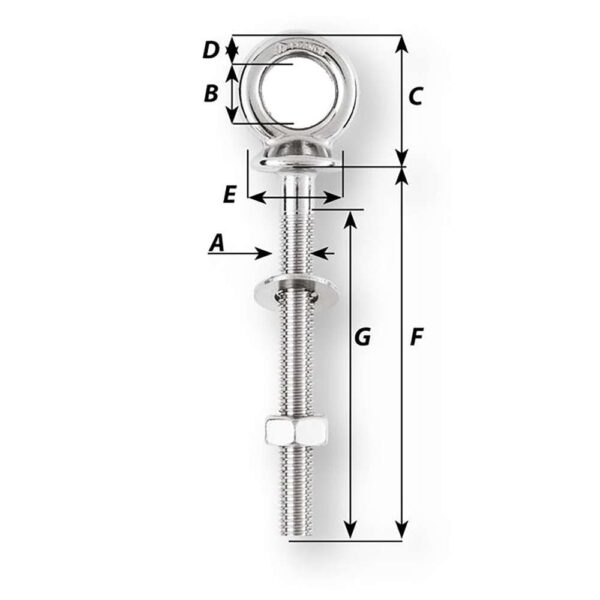 Wichard Eye Bolt - Diameter 15-32" - Length 1-9-16" - Image 2