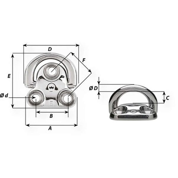 Wichard Folding Pad Eye - Diameter 15-64" - Image 2