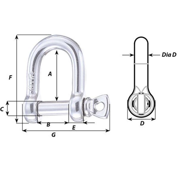 Wichard HR D Shackle - Diameter 25-64" - Image 2