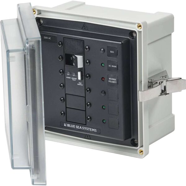 Blue Sea 3123 - SMS Panel Enclosure w-ELCI (32A) & 3 Blanks - 230V AC