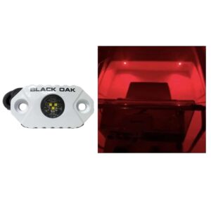 Black Oak Rock Accent Light - Red - White Housing
