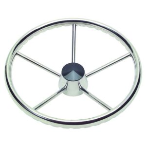 Schmitt Marine 170 Finger Grip Destroyer 5-Spoke 15.5" Stainless Steel Cap 3-4" Tapered Shaft w-Knob