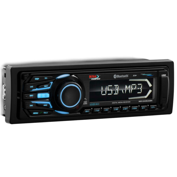 Boss Audio MR1308UABK Bluetooth - Fully Marinized MP3-Compatible Digital Media Receiver w-USB & SD Memory Card Ports & Aux Input - Image 2