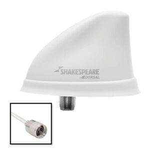 Shakespeare Dorsal Antenna White Low Profile 26' RGB Cable w-PL-259