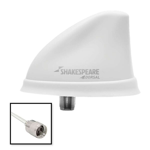Shakespeare Dorsal Antenna White Low Profile 26' RGB Cable w-PL-259